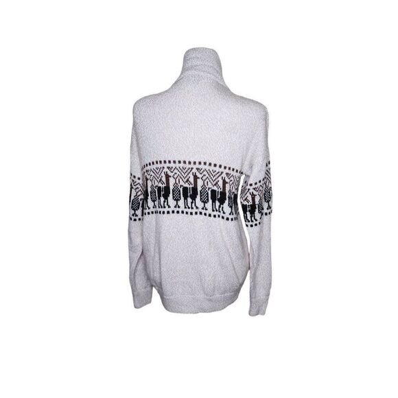 Vintage 80s Artesanias Peru Alpaca Zip Up Cardigan Sweater Womens Size L Brown - Picture 5 of 8